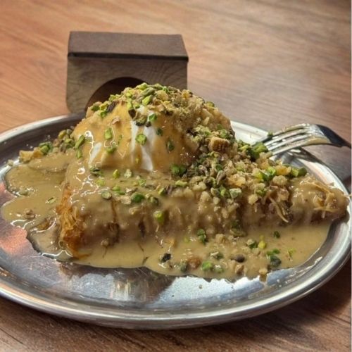 Kadayıf with Tahini and Clotted Cream